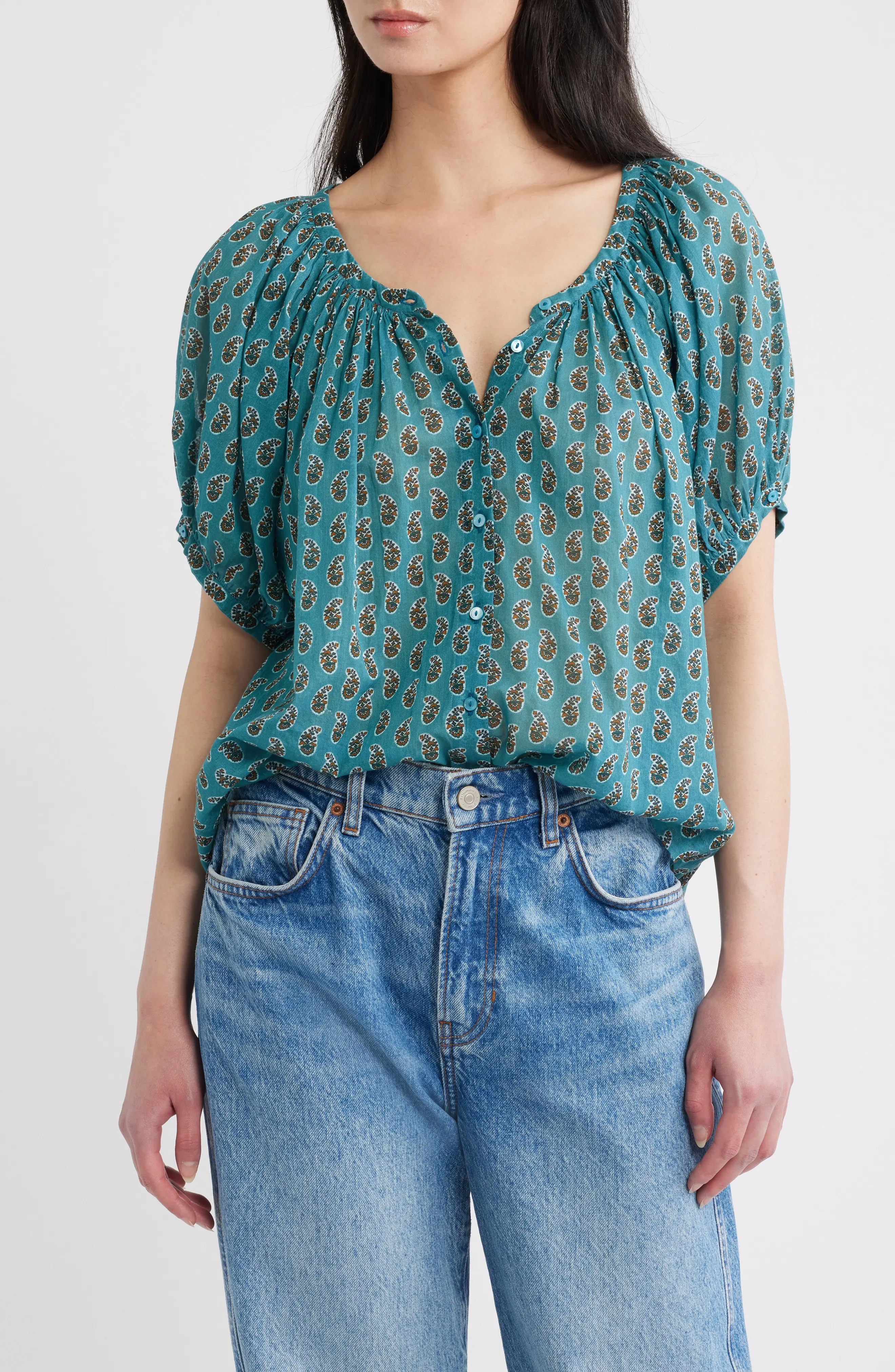 June Paisley Cotton Top (Women) | Nordstrom | Nordstrom