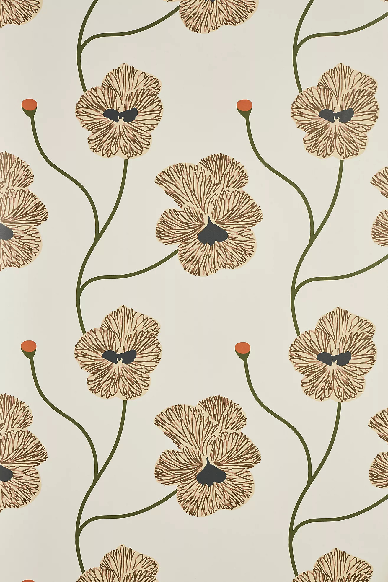 Mitchell Black Flourish Wallpaper | Anthropologie (US)