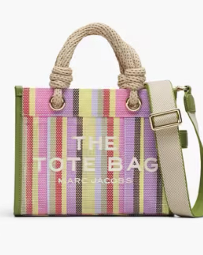 Loving this new Marc Jacobs mesh color. They released a blue and kind of orange color, but I love this purple, pink and green version. The handles are softer than you would think, and they fold down a bit unlike the typical MJ tote handles. 

#LTKMothersDay #LTKdayinmylife #LTKmomlife