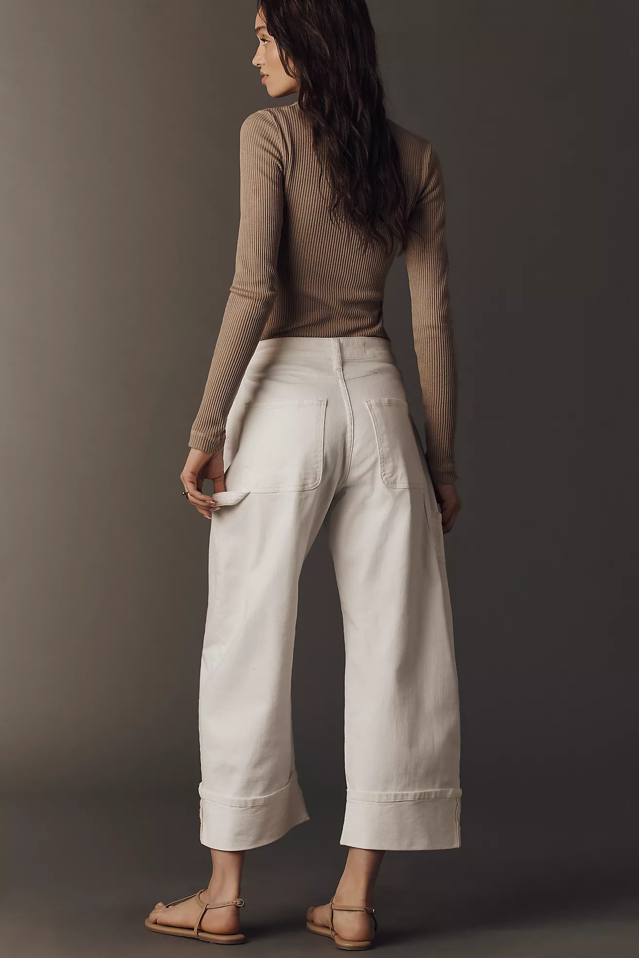 Pilcro Kayden High-Rise Cuffed Carpenter Barrel Jeans | Anthropologie (US)