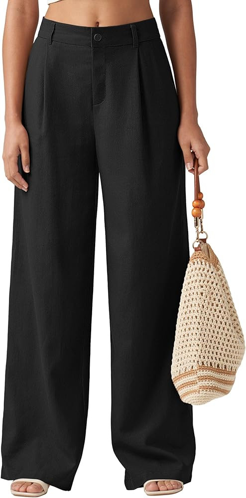 Willit Women's Linen Pants Wide Leg Work Dress Pants Casual Slacks Business Pants with Pockets 29... | Amazon (US)