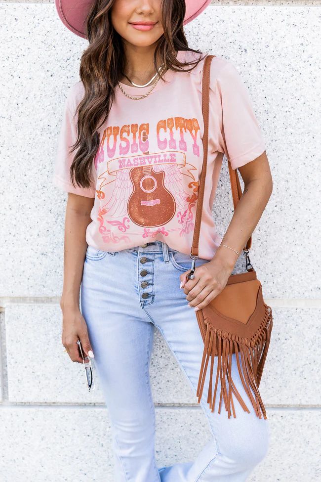 Music City Nashville Peach Graphic Tee | Pink Lily