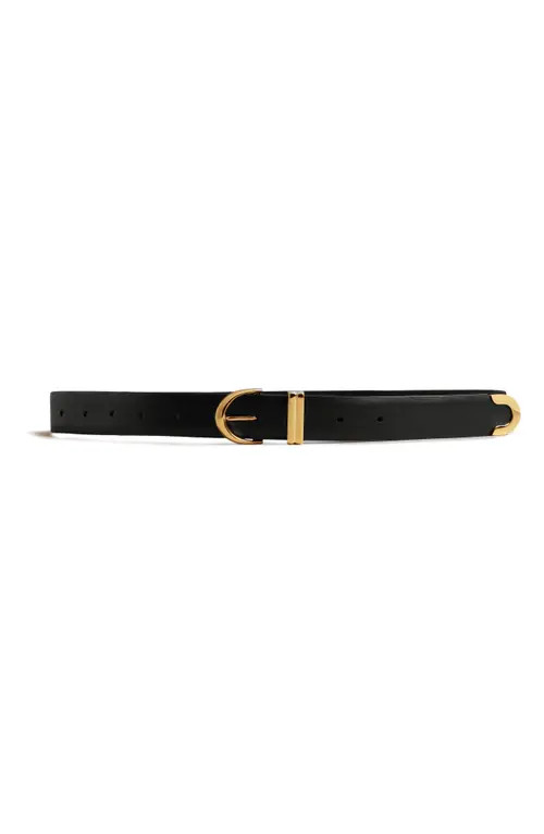 Khaite Bambi Lambskin Leather Belt in 200 Black at Nordstrom, Size Medium | Nordstrom