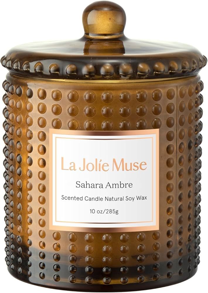 LA JOLIE MUSE Sahara Amber Candles for Home Scented, Candles Gifts for Women & Men, Luxury Glass ... | Amazon (US)