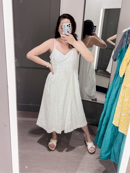 White dress, wearing a medium here because they do not have a small, but this fits true to size if I was wearing a small

#LTKstyletip #LTKshoecrush #LTKSeasonal