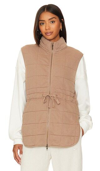 Quilted Zip Vest in Hazelnut | Revolve Clothing (Global)
