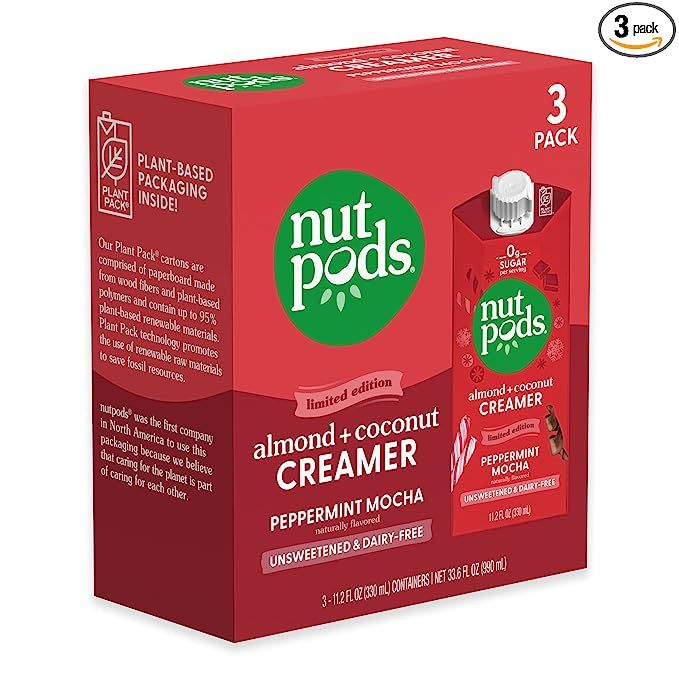 nutpods Peppermint Mocha, (3-Pack), Unsweetened Dairy-Free Creamer, Made from Almonds and Coconut... | Amazon (US)