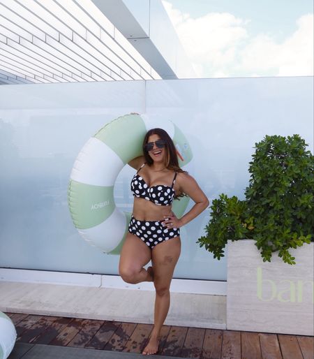 This was the high waisted swimwear that I wear 3 months after having my baby! Is super comfy. It’s available in plus size too!  Pool floats 

Vacation outfit, spring intimate, Resort wear, Mom friendly swimwear, Postpartum swim, family friendly swim, vacation, beach, slim swimsuit 

#LTKplussize #LTKmidsize #LTKswim