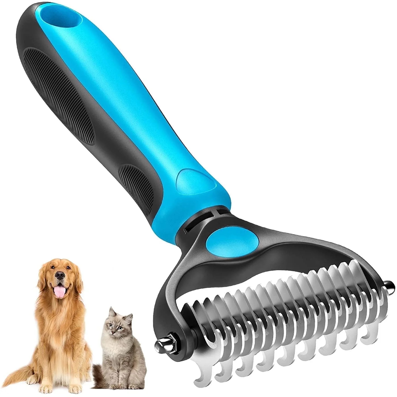 Double Sided Pet Grooming Brush for Shedding, Dematting, Undercoat, Tangles -- Dog, Cat Grooming ... | Walmart (US)
