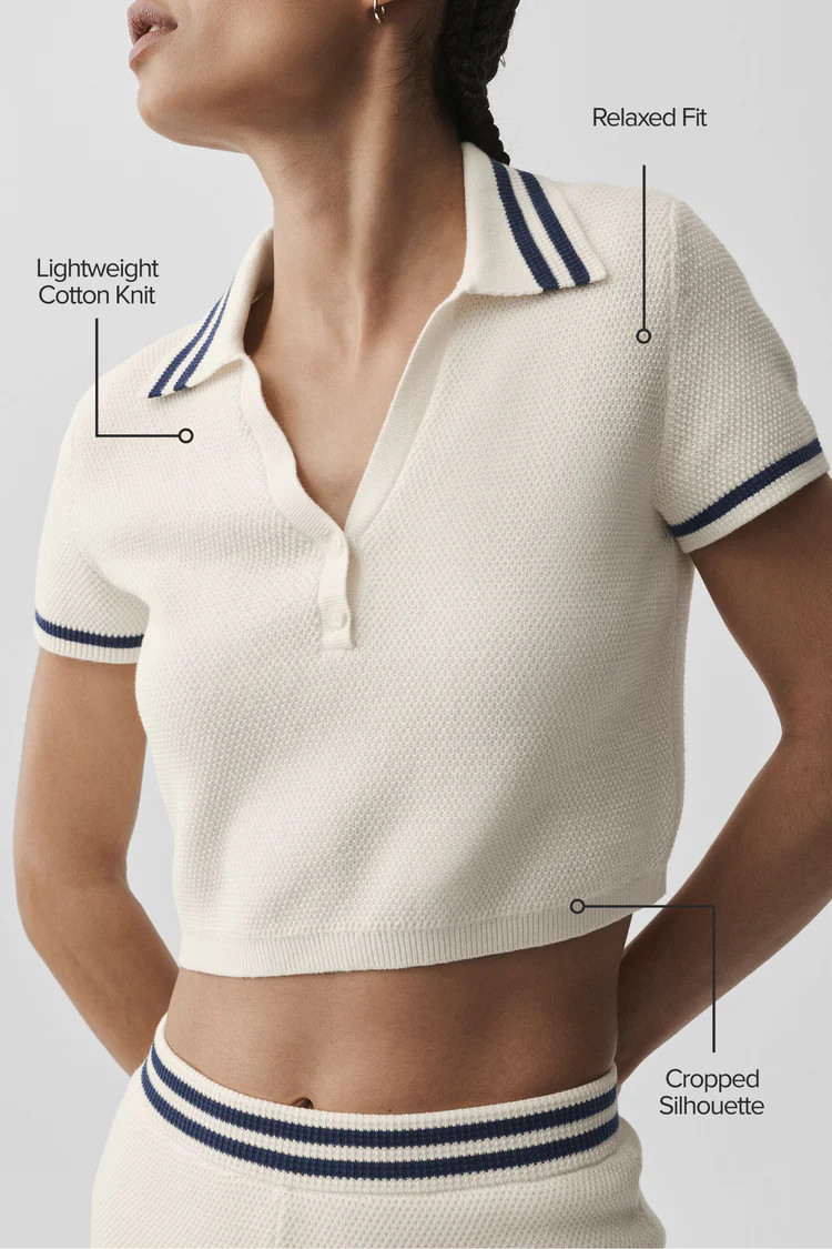 Tennis Club Sweater Knit Cropped Polo | Alo Yoga (US)