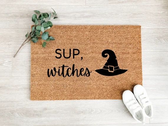 Sup Witches Doormat  Fall Porch Decor  Fall Decor  Welcome | Etsy | Etsy (CAD)