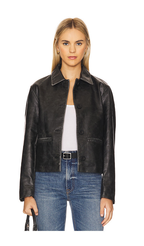 Free People x We The Free Hera Faux Leather Jacket In Black in Black. Size M. Also in L, XL. | Revolve Clothing (Global)