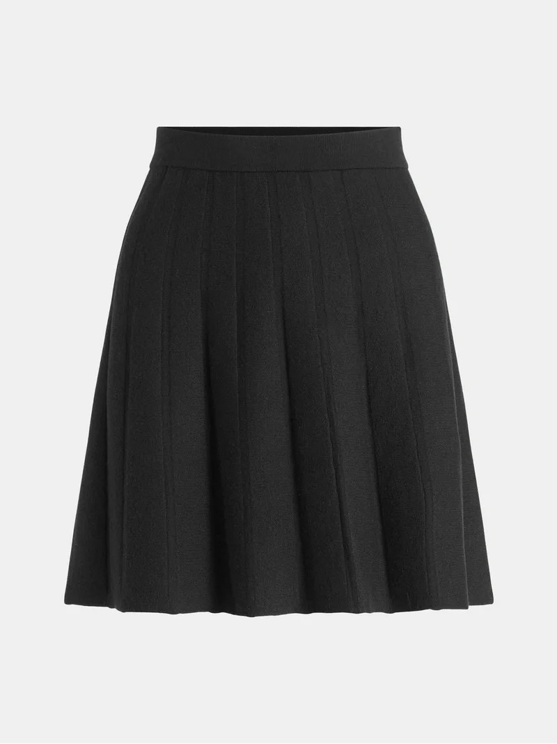 Scoop Women's and Women’s Plus Pleated Sweater Knit Mini Skirt, Sizes XS-4X | Walmart (US)