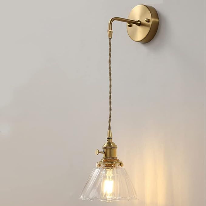 Industrial Vintage Glass Wall Light Wall Lamp Edison Sconce Metal Retro Wall Lighting for Loft Co... | Amazon (US)