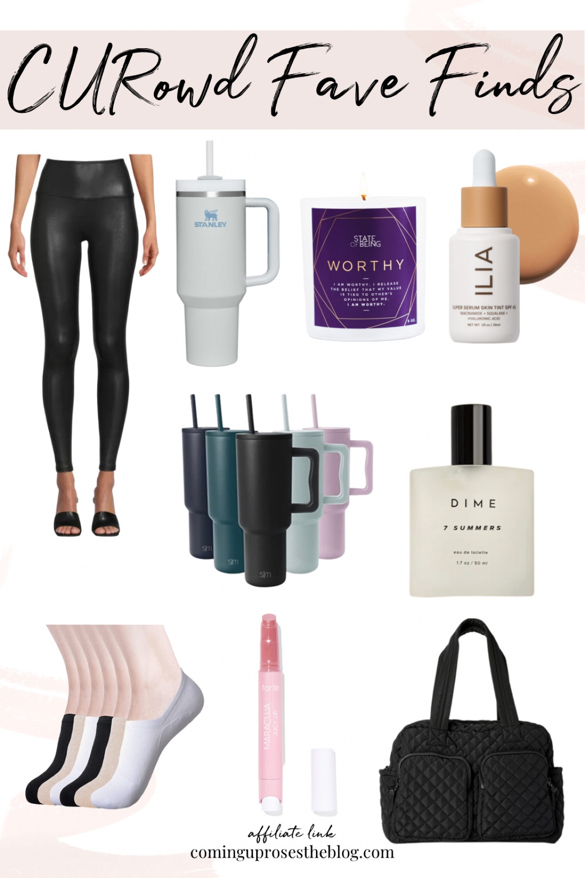 Your favorite finds of 2022!!! Spanx faux leather leggings look alike // stanley quencher // stanley inspired cup // ilia tinted moisturizer // quilted weekender bag // no show non slip socks // juicy lips

#LTKtravel #LTKstyletip #LTKbeauty