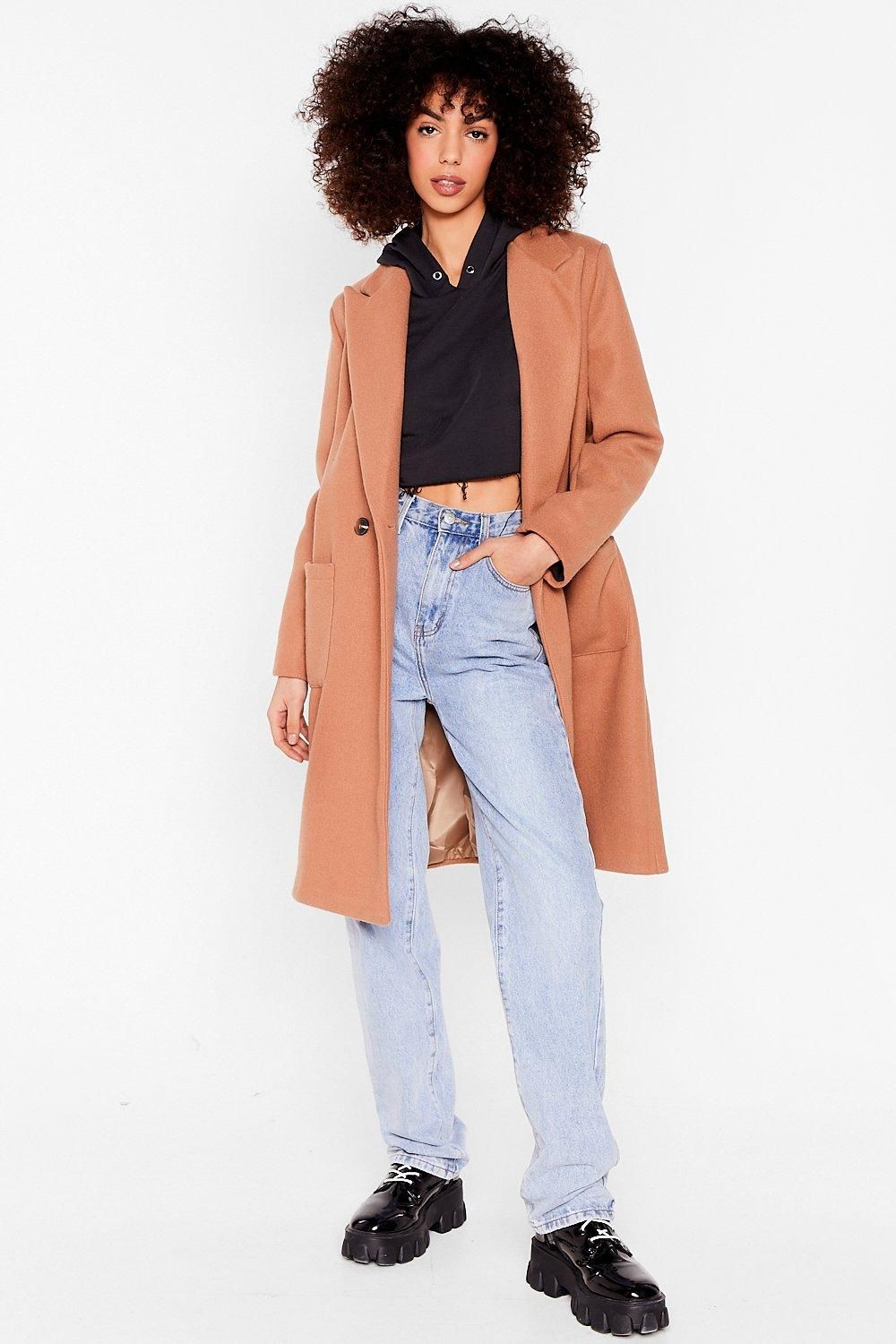 Womens Layer Your Love on Me Faux Wool Longline Coat - Camel | NastyGal (US & CA)