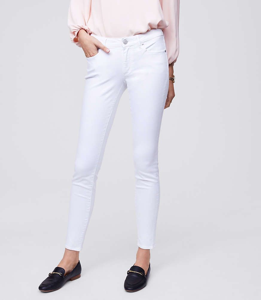Curvy Skinny Jeans in White | LOFT