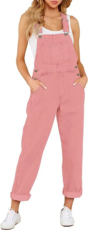 Amazon.com: luvamia Women's Casual Adjustable Denim Bib Overalls Jeans Pants Fashion Loose Overal... | Amazon (US)