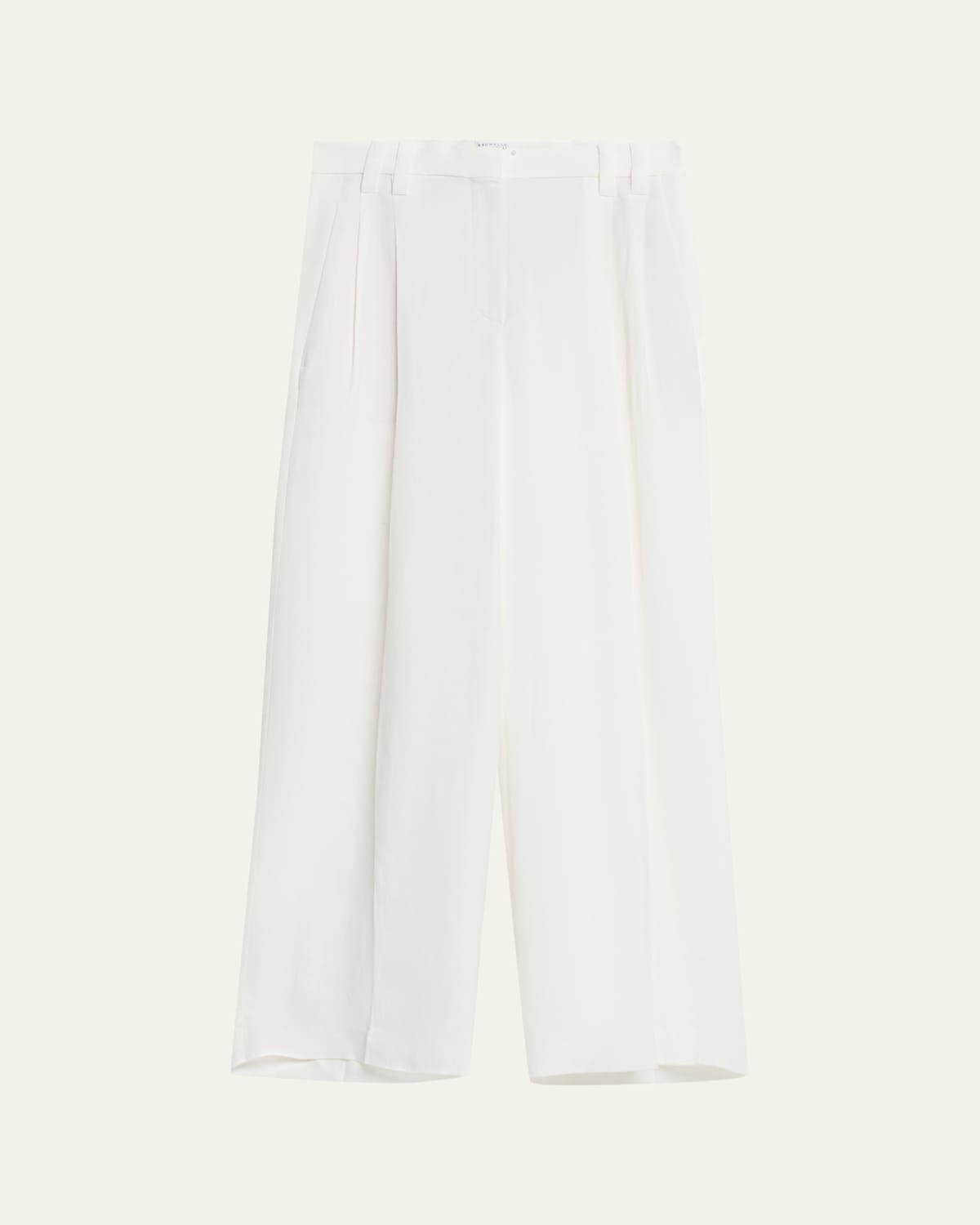 Monili-Trim Linen Gabardine Wide-Leg Pants | Bergdorf Goodman