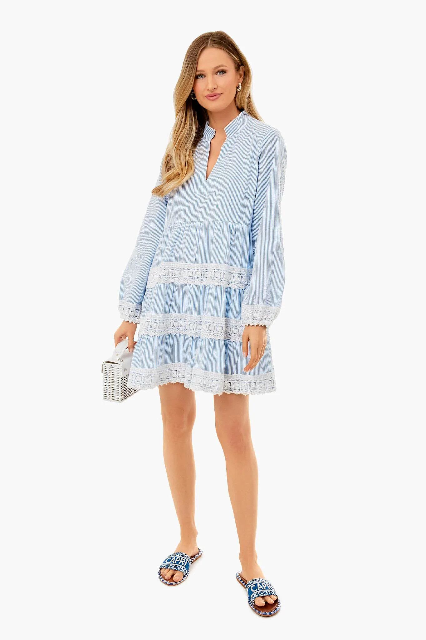 Blue Seersucker Charlotte Dress | Tuckernuck (US)