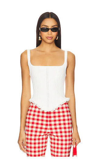 Suzy Knit Corset Top in White | Revolve Clothing (Global)