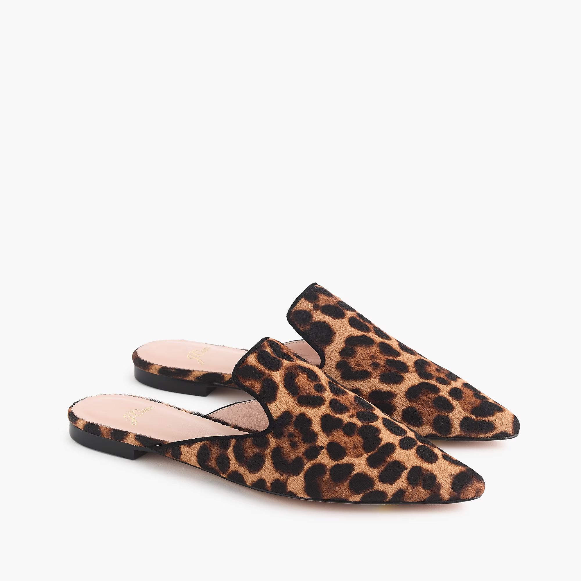 Pointed-toe slide in leopard calf hair | J.Crew US