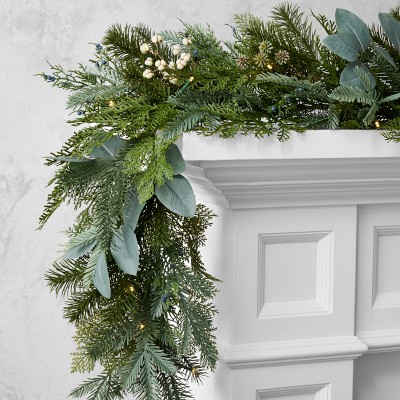 Winter Greens Faux Wreath & Garland | Williams-Sonoma