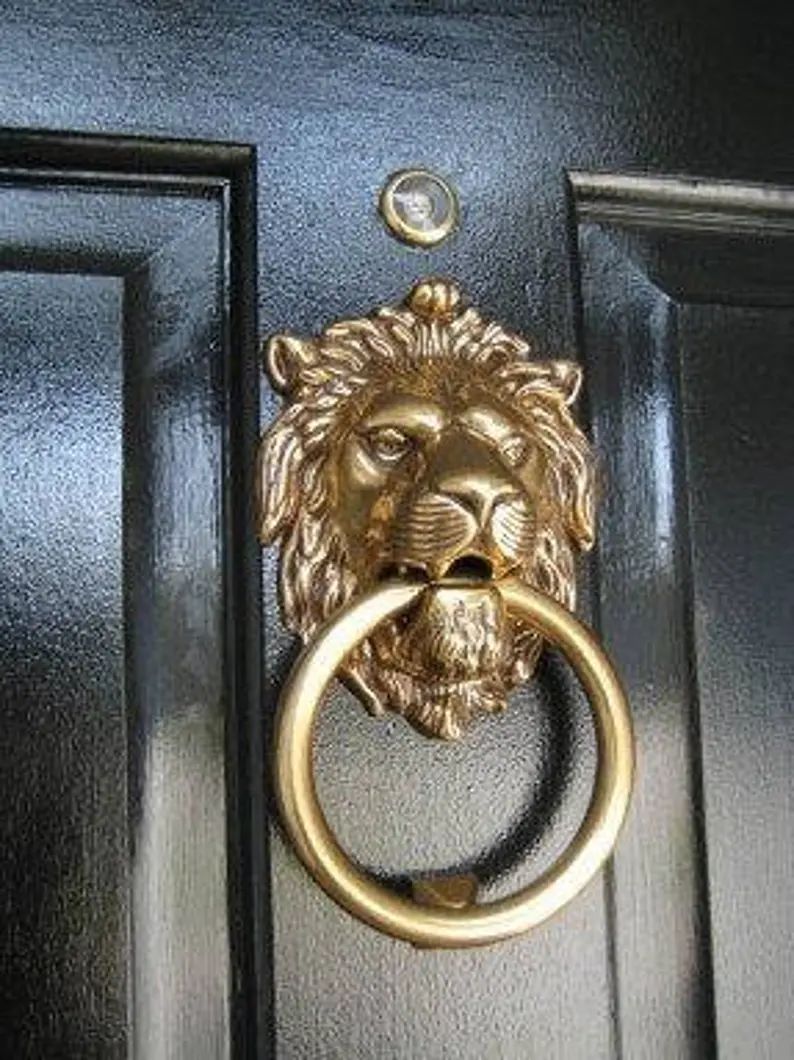 Brass Lionhead Lion Head Door Knocker  Brass Door Knocker  | Etsy | Etsy (US)