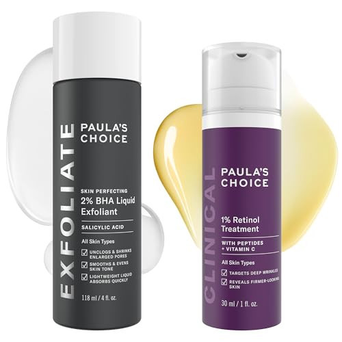 Paula's Choice SKIN PERFECTING 2% BHA Liquid Exfoliant, Salicylic Acid Facial Exfoliator for Enlarged Pores & CLINICAL 1% Retinol Treatment with Peptides, Vitamin C & Licorice Extract | Amazon (US)