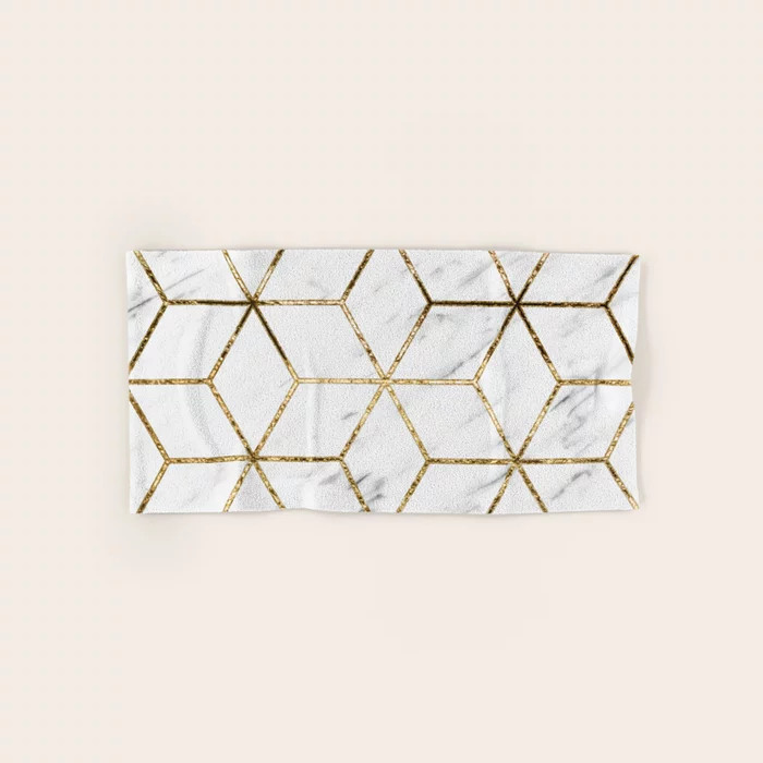 Gatsby Golden Marble Hand & Bath Towel by Marbleco - Set of 4 (2 hand, 2 bath) | Society6