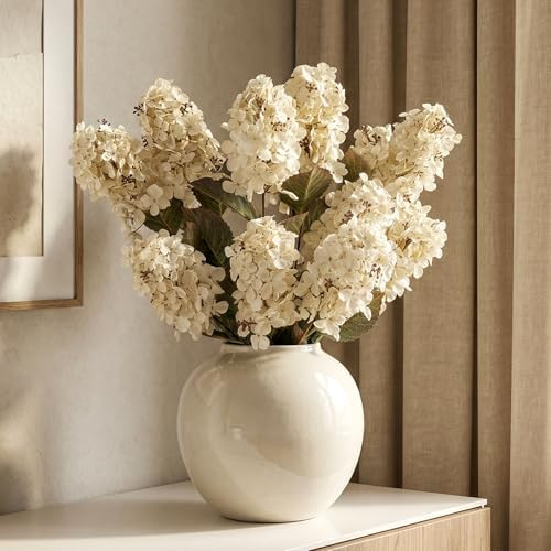 Hydrangea Artificial Flowers,Fall Hydrangeas Artificial Flowers, Fake Fall Dried Hydrangea Decora... | Amazon (US)
