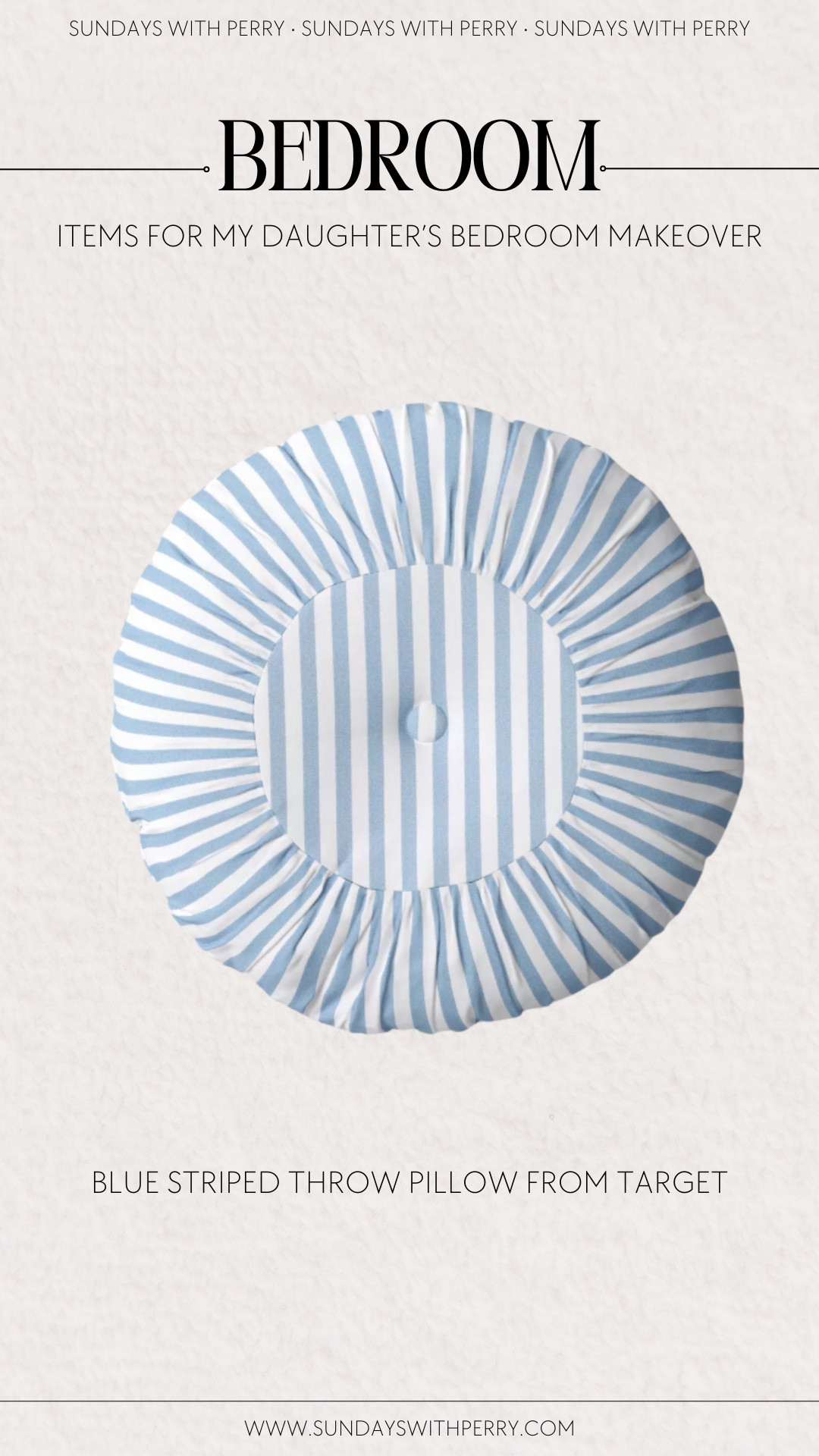 Blue striped throw pillow I bought for my daughters bedroom makeover! 

#LTKHome #LTKKids #LTKFindsUnder50