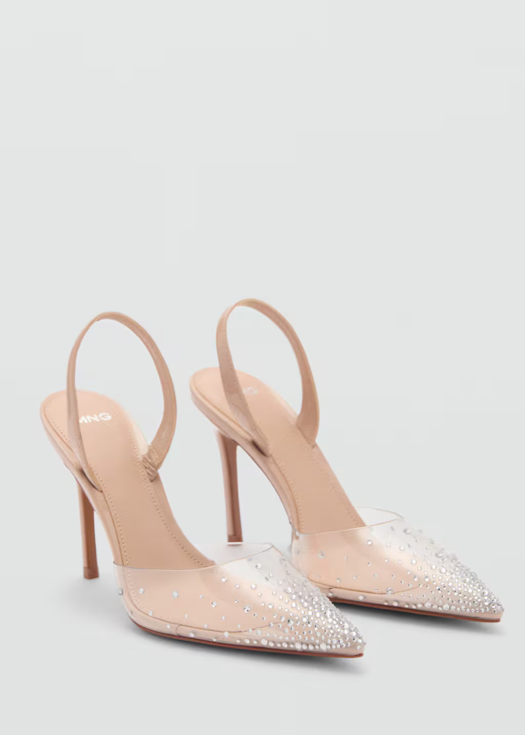 Transparent rhinestone pointed toe shoe nude - Women - 7½ - MANGO | Mango (US/MX/AU)