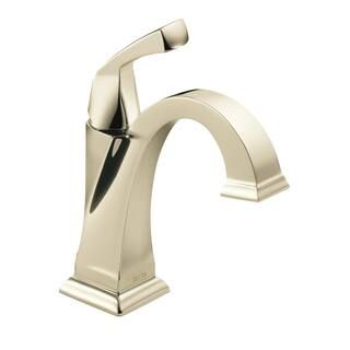 Delta Dryden Single Hole Single-Handle Bathroom Faucet with Metal Drain Assembly in Polished Nickel | The Home Depot