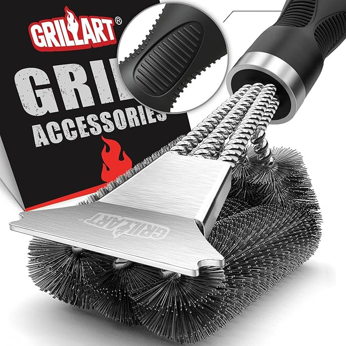 GRILLART Grill Brush and Scraper, Extra Strong BBQ Cleaner Accessories, Safe Wire Bristles Barbec... | Amazon (US)
