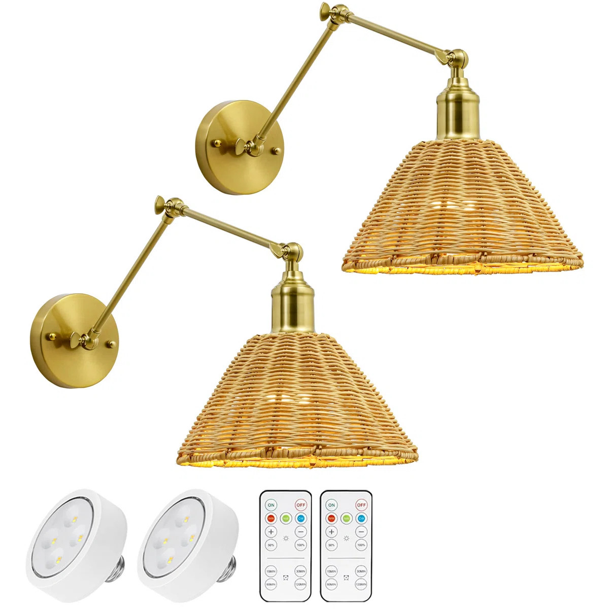 Rattan Wall Light (Set of 2) | Wayfair North America