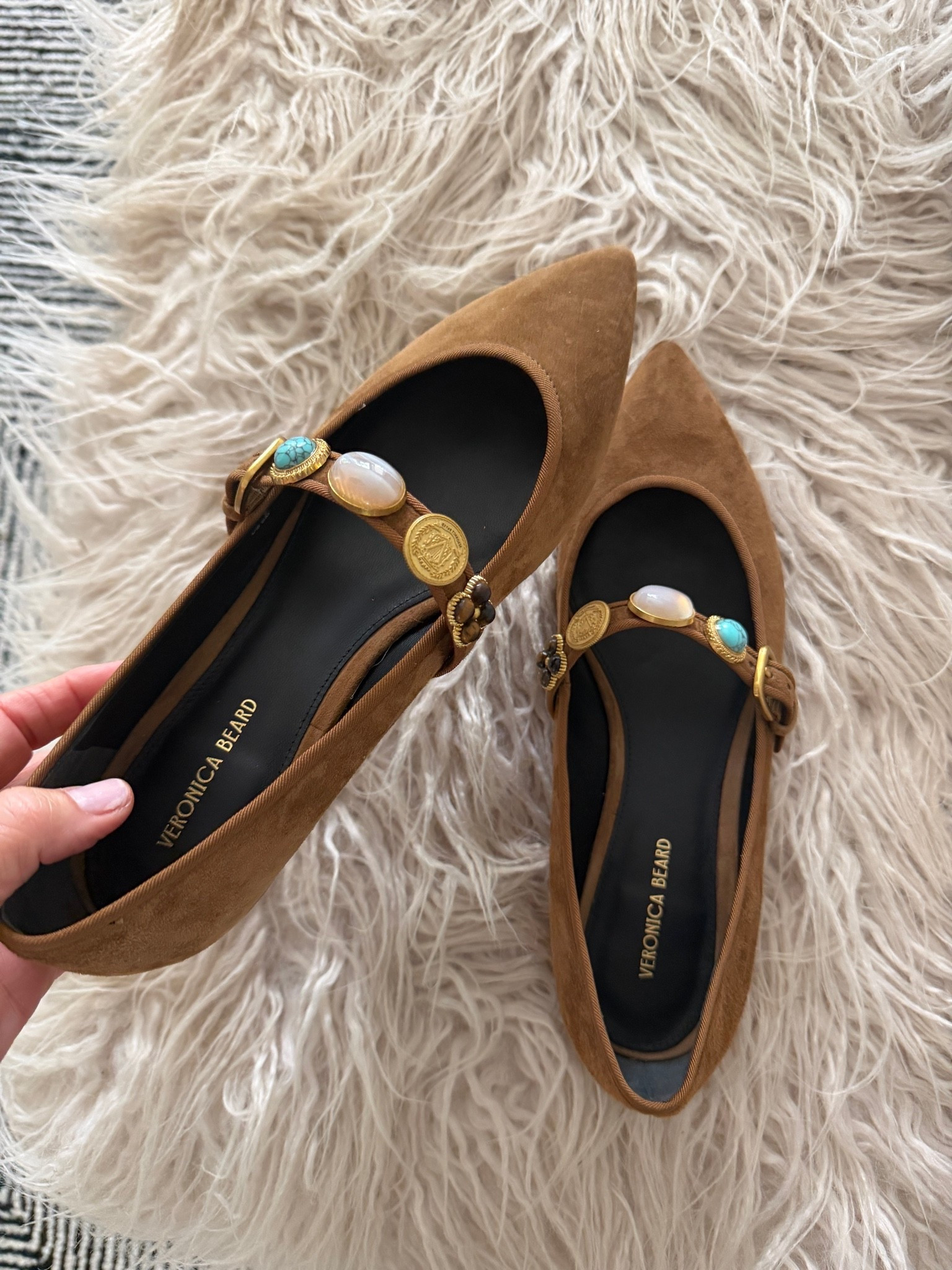In love! If between sizes, size up pointed toe embellished Mary Jane

#LTKOver40 #LTKActive #LTKSaleAlert