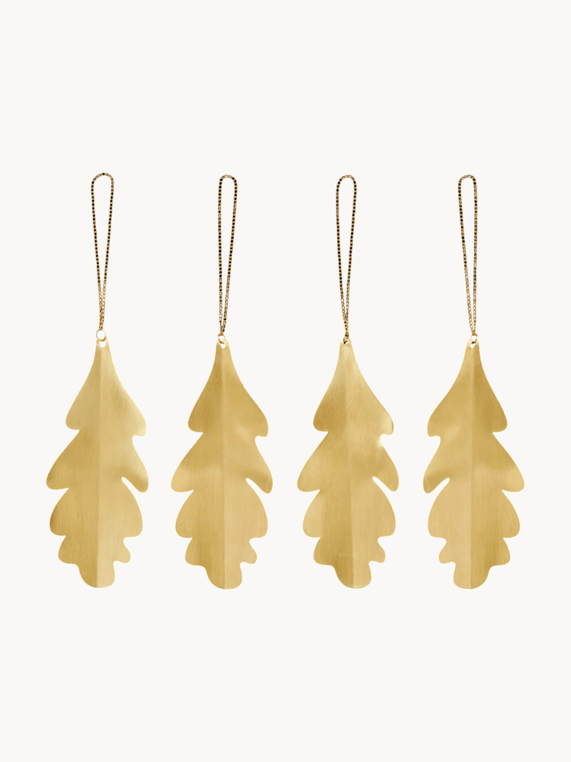 Christmas Tree Ornaments Oak Leaf, Set of 4 | Westwing EU