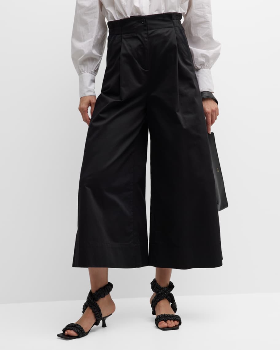 Sargent Embroidered Pleated Wide-Leg Pants | Neiman Marcus