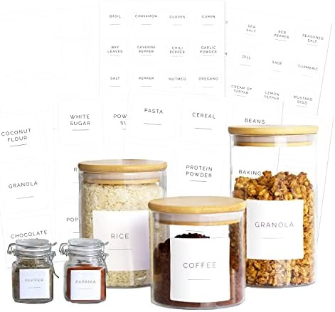 Brook & Meadow Kitchen Pantry Labels for Containers & Spice Labels -108 Preprinted Minimalist Labels | Amazon (US)