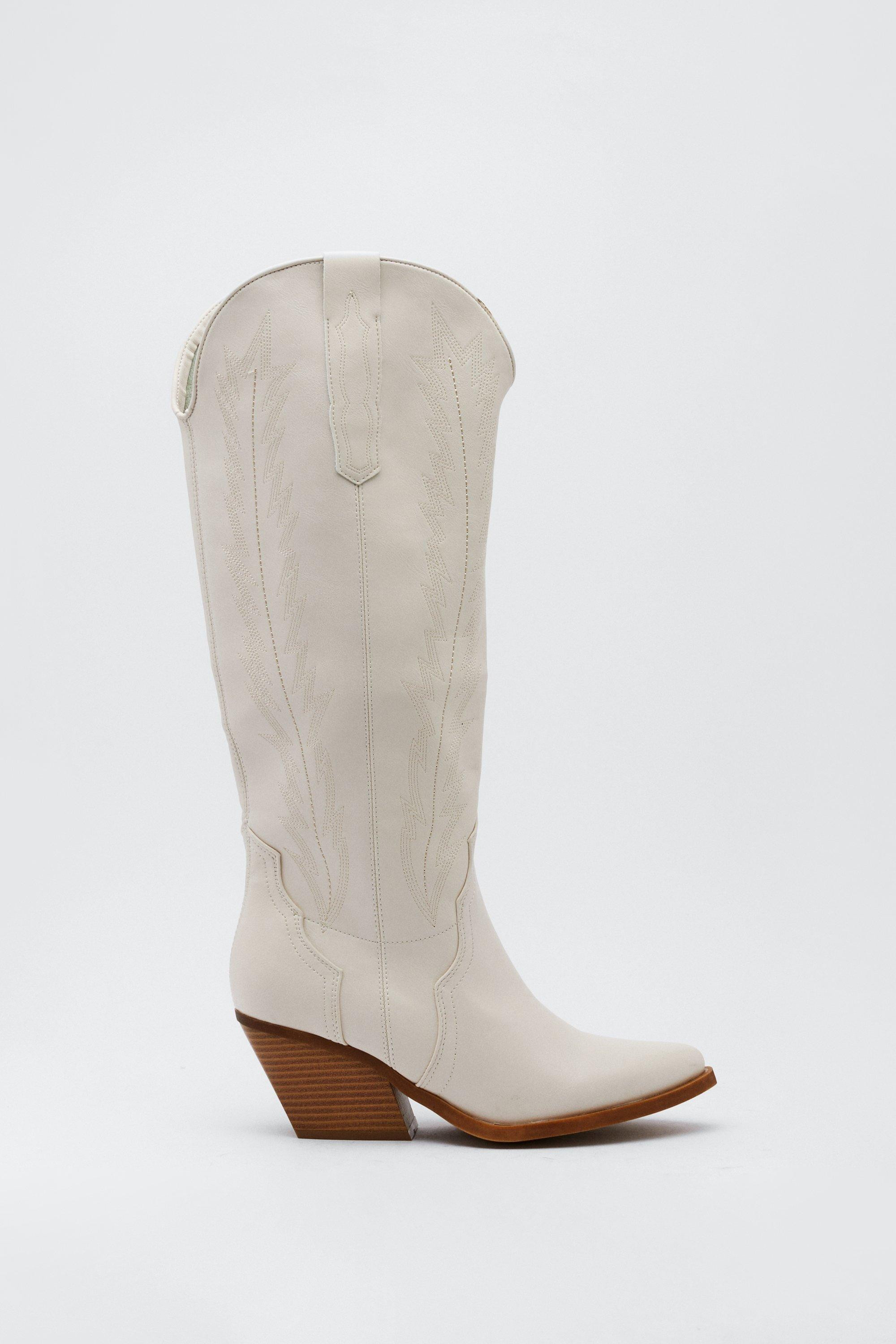 Embroidered Knee High Cowboy Boots | Nasty Gal (US)