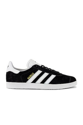 adidas Originals Gazelle Foundation Sneaker in Black & White & Gold Metallic | FWRD | FWRD 