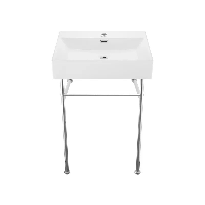 Claire 24 Ceramic Console Sink White Basin | Wayfair North America