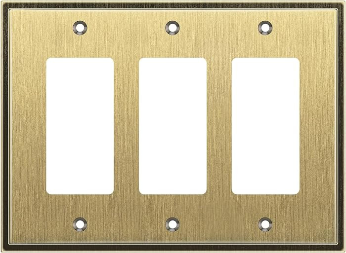 Henne Bery Soft Modern Decorative Wall Plate Switch Plate Outlet Cover (Triple Decorator, Antique... | Amazon (US)