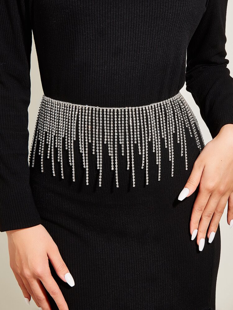 1pc Women Rhinestone Decor Glamorous Chain Belt For Dress Decoration | SHEIN