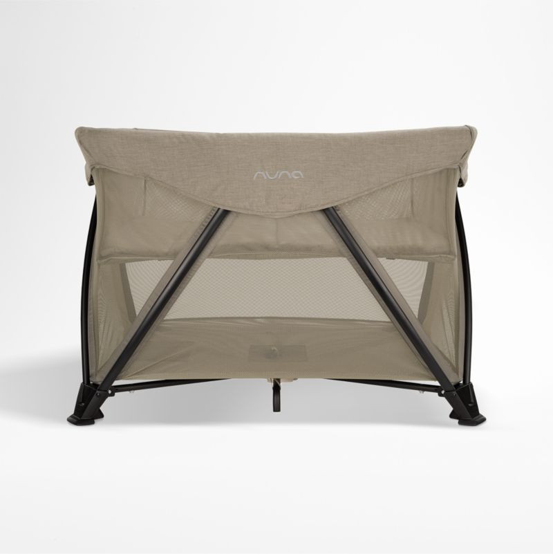 Nuna SENA aire Hazelwood Light Brown Playard and Travel Crib + Reviews | Crate & Kids | Crate & Barrel
