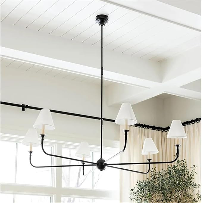 6 Lamps American Simple Chandelier Creative Personality Art Study Bedroom Dining Room Chandelier,... | Amazon (US)