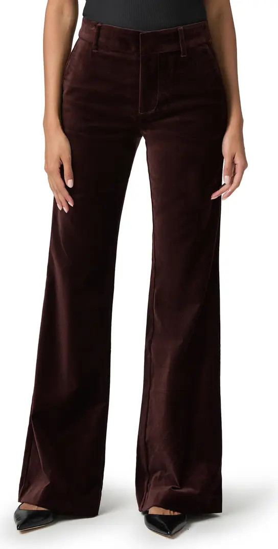 Marlow High Waist Flare Velvet Trouser Pants | Nordstrom