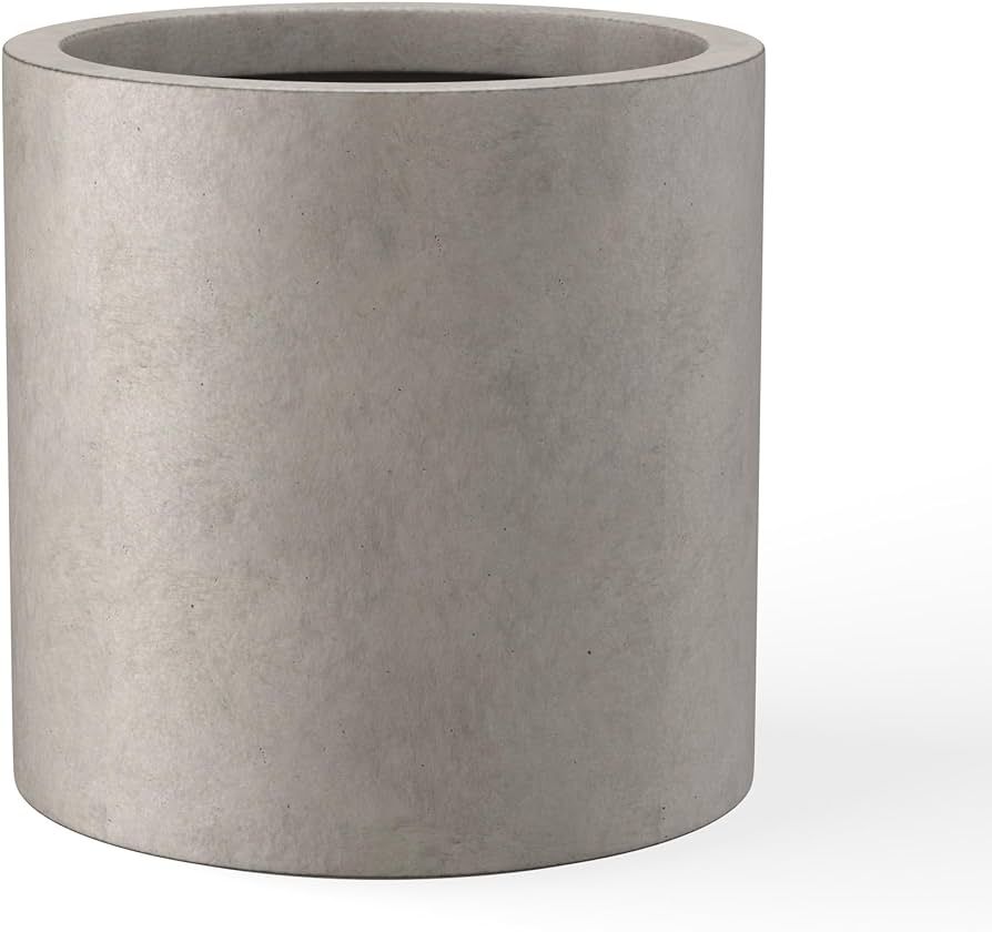 Kante 12.6" Dia Round Concrete Planter, Modern Style Large Cylindrical Plant Pot with Drainage Ho... | Amazon (US)