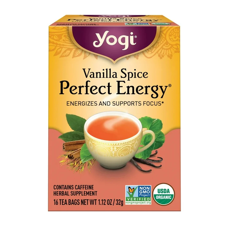 Yogi Vanilla Spice Perfect Energy, Organic Black Wellness Tea Bags, 16 Count | Walmart (US)